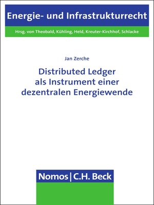 cover image of Distributed Ledger als Instrument einer dezentralen Energiewende
